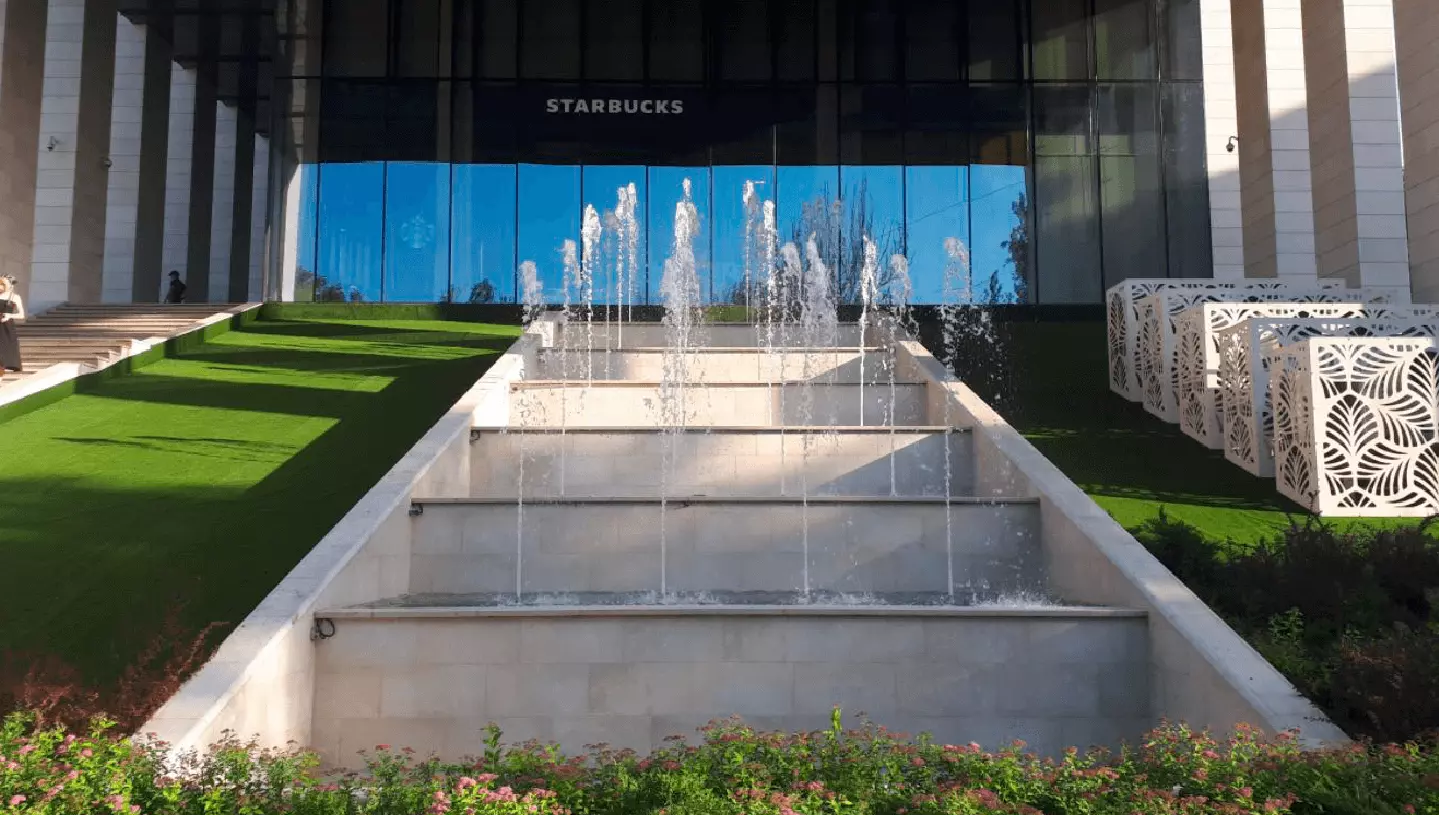 Гидроизоляция каскадного фонтана - «Казах Мыс»